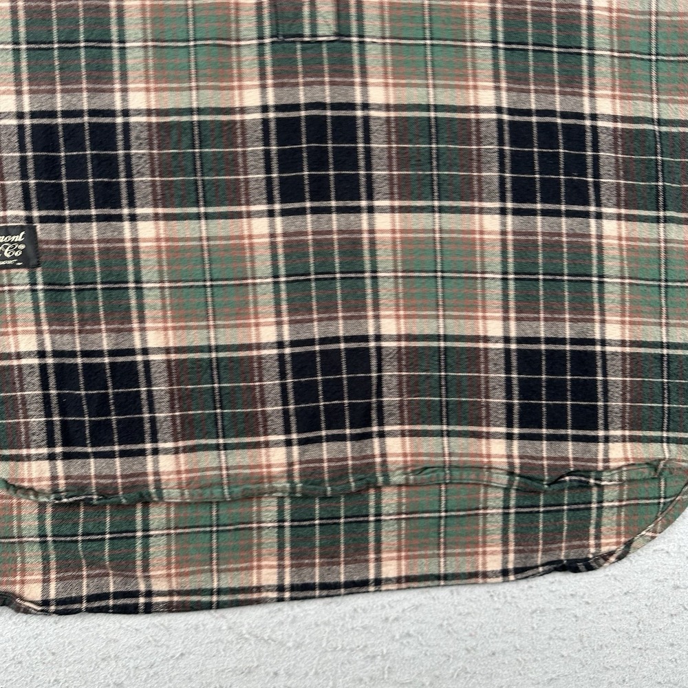 The Vermont Flannel Co Shirt Men's‎ XL Green Black Plaid 1/4 Button Band Collar - Picture 9 of 16